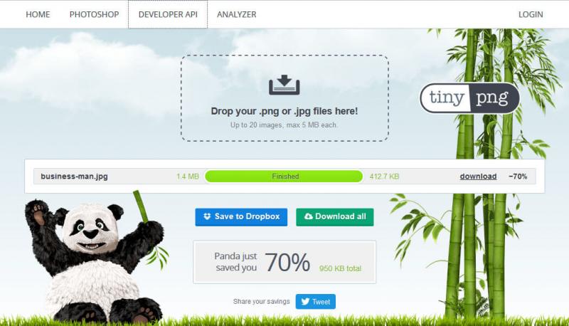 ทดสอบการลดขนาดไฟล์ ผ่านเว็บ TinyPng