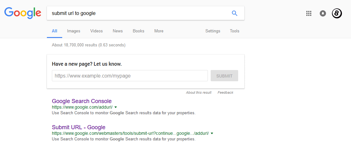 วิธี submit url ไป google