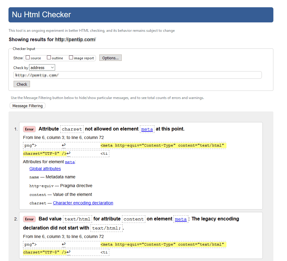 ตัวอย่างเว็บไซต์ที่ไม่ผ่านมาตรฐาน W3C